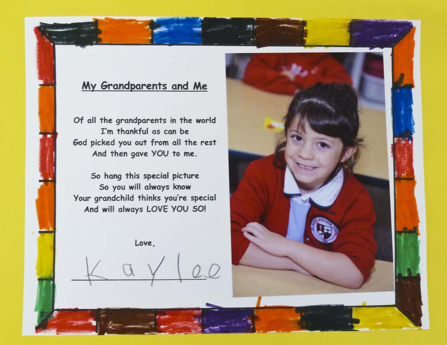 Grandparents Day Kaylees Kindergarten